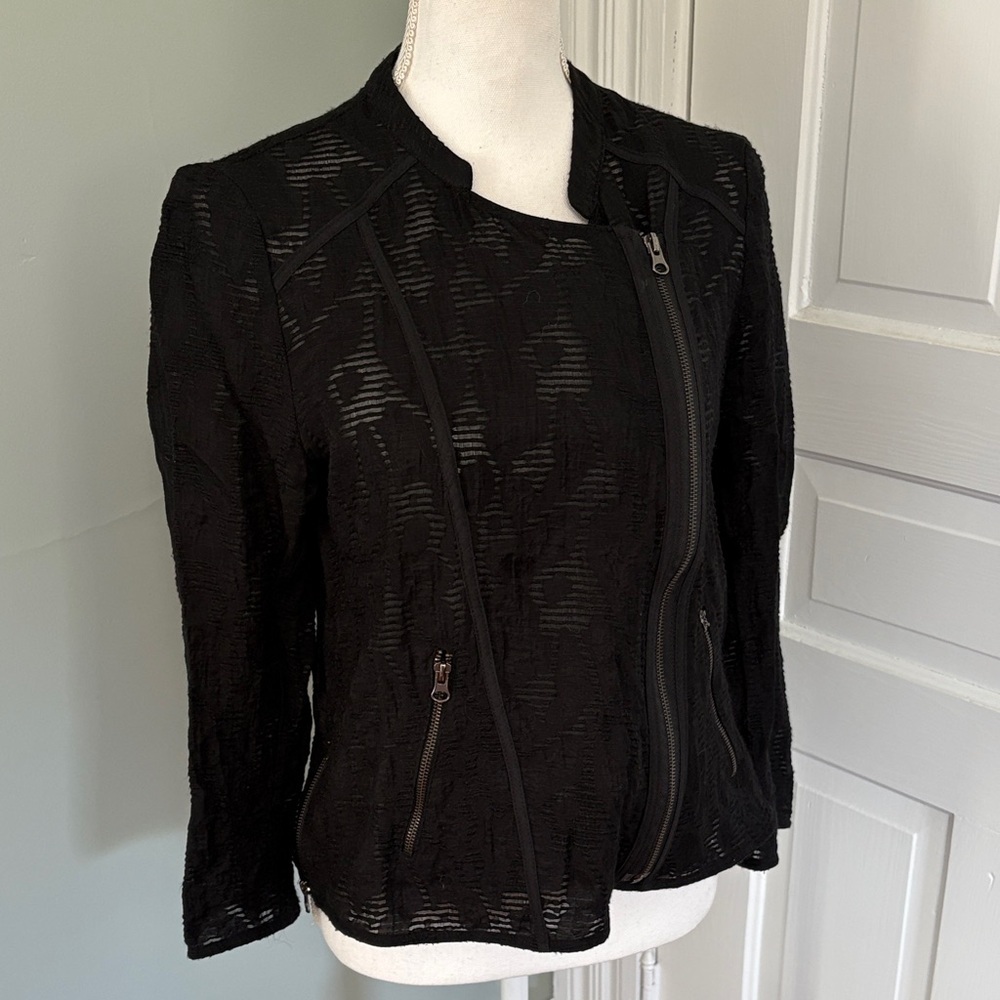 Vintage‎ Cacharel Elegant Black Asymmetrical Women's Jacket Size 40 medium